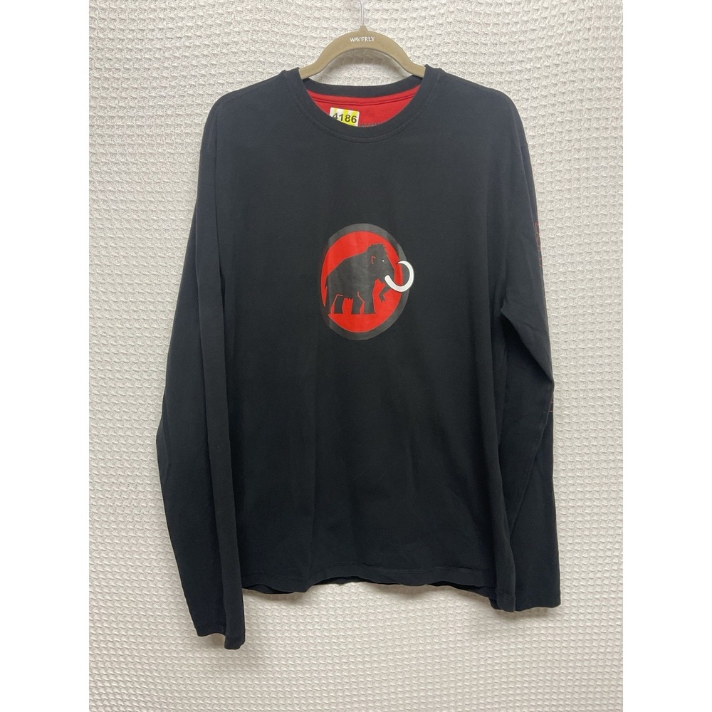 Mammut T Shirt Mens XL  Black Long Sleeve Logo Crewneck Graphic Hiking Outdoor